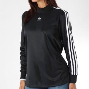 Adidas Originals Women's Adicolor 3-Stripes High Neck Long Sleeve Top Size S